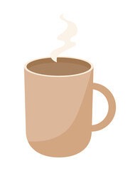 cup icon with steam on white background