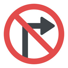 
No right turn traffic instruction 
