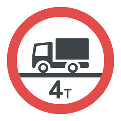 

Weight limit traffic sign 

