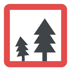 Obraz premium Square trees indicating forest ahead 