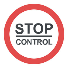 
Stop control traffic sign 
