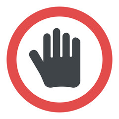 
No entry hand sign 
