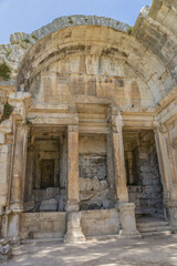 Obraz premium Temple of Diana (Temple de Diane, first or second century) was part of Roman sacred complex but it was not a temple, rather it was a library. Nimes, Occitanie region of southern France.