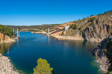 Pantano de Contreras, Spain. This is a dam between the regions of Valencia and Castilla La-Mancha.