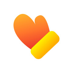 Pair of warm mittens icon in cartoon style isolated on white background vector illustration. New year, merry christmas. Vector illustration for print, gifts, wrapping paper, postcards.