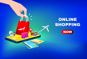 Shopping online Webpage Vector.