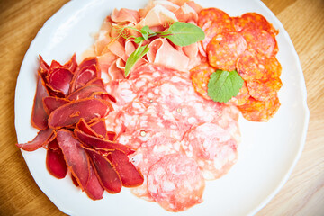 meat for beer, prosciutto and salami