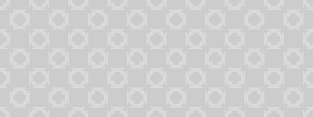 Simple monochrome geometric ornament, seamless wallpaper texture, gray background for your design, vector image