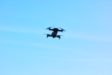 silhouette of a drone