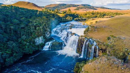Obraz na płótnie Canvas Rodrigues Waterfall. Beautiful waterfall in São José dos Ausentes, Rio Grande do Sul, Brazil