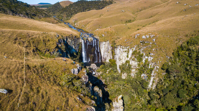 Cachoeira do Perau Branco - S&atilde;o Jos&eacute; dos Ausentes - RS. Beautiful scenic landscape of Perau Branco Watherfall, in Rio Grande do Sul, Brazil