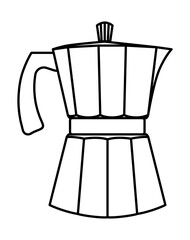 coffee moka pot, line style icon
