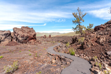 A scenic view at the Craters of the Moon National Monument and Preserve located in Idaho.