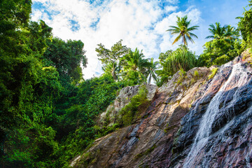 Fototapeta na wymiar Tropical landscape of the Na Muang Waterfalls