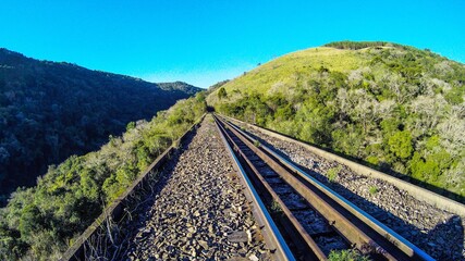 Railway line in Brazil. train tracks