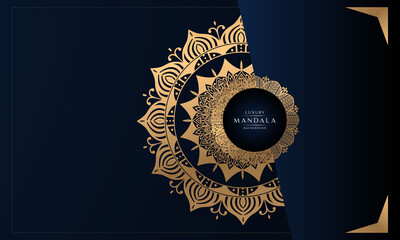 Luxury mandala background with golden Color. Creative luxury ornamental mandala design background. Islamic Ramadan Style Decorative Premium Mandala Design. Mandala Design Ready for Print, Poster.