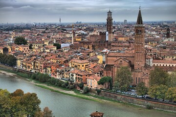 Fototapeta na wymiar Panoramic view of Verona, Italy