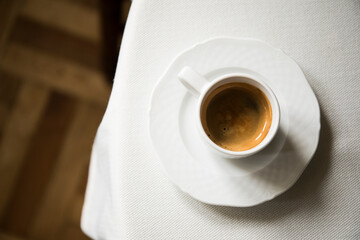 cup of coffee on a table