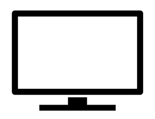 ディスプレイモニターのシンプルなアイコン/白黒