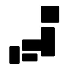 日本地図のシンプルなアイコン/白黒