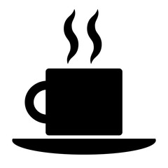 シンプルなコーヒーカップのアイコン/白黒