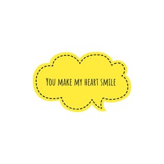 ''You make my heart smile'' Word Illustration