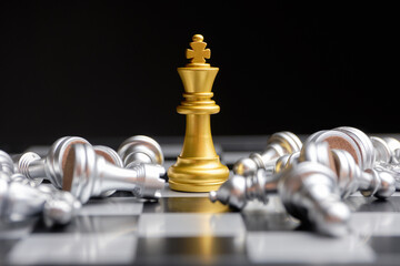 Business competition winner concept from chess pieces.