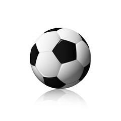 Obraz premium Football Isolated on white background , soccer ball reflection , sport game vector illustration