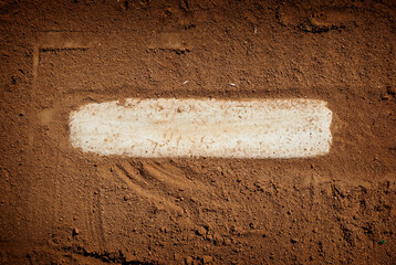 Baseball pitcher's mound on dirt ball field