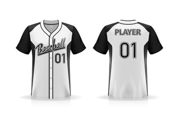 Specification Baseball T Shirt Mockup  isolated on white background , Blank space on the shirt for the design and placing elements or text on the shirt , blank for printing , vector illustration
