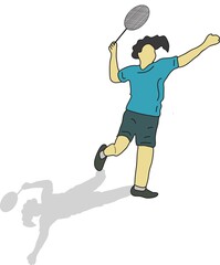 Vector illustration smash badminton man 