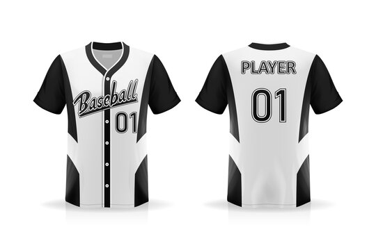 Specification Baseball T Shirt Mockup  isolated on white background , Blank space on the shirt for the design and placing elements or text on the shirt , blank for printing , vector illustration