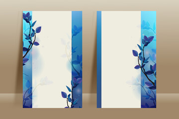 Card template Winter flower background with copy space
