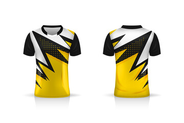 Specification Soccer Sport mockup , Esports Gaming T Shirt Jersey template. mock up uniform . Vector Illustration design © bellie