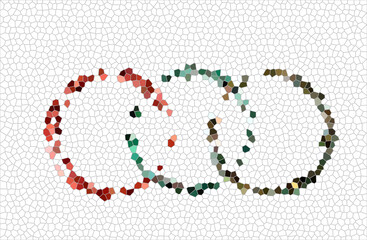 Watercolor painting design glass pattern technique on white background