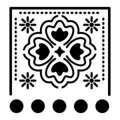 mexican clover icon with small suns on white background