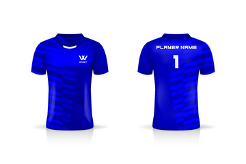 Specification Soccer Sport , Esport Gaming T Shirt Jersey template. mock up uniform . Vector Illustration design