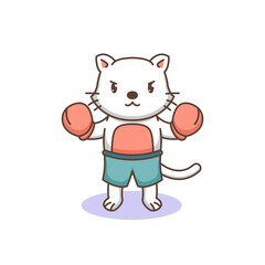 Cute cat in boxing costume