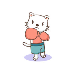 Cute cat in boxing costume