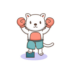 Obraz na płótnie Canvas Cute cat in boxing costume
