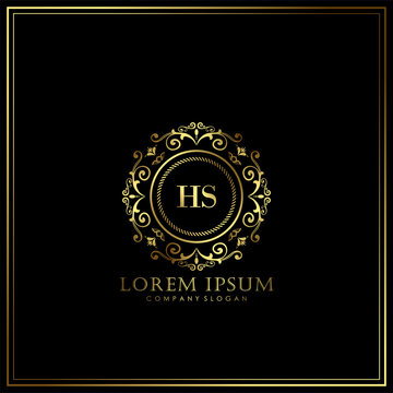 HS Initial Letter Luxury Logo template in vector art for Restaurant, Royalty, Boutique, Cafe, Hotel, Heraldic, Jewelry, Fashion and other vector illustration