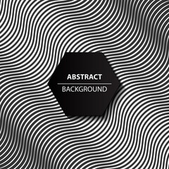 Abstract curve black and white background , modern 3d pattern , vector illustration