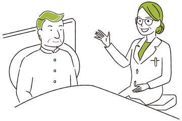 手描き1color  在宅医療　女医