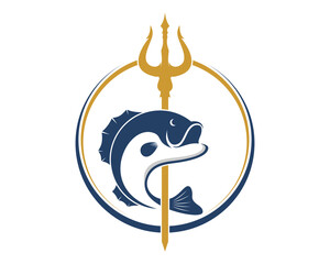 Golden trident with jumping fish in the middle © Jefry Maviskho