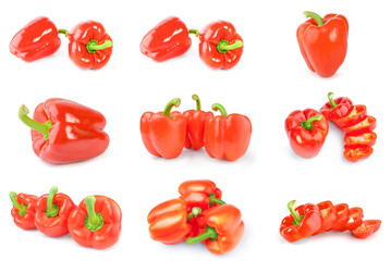 Set of paprika isolated over a white background