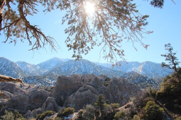 A glimpse of  a sun in Devil's Punchbowl in CA.