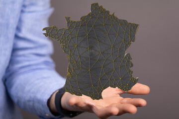 modern france map of the country 3d