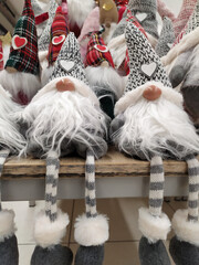 Christmas decorations displayed in a shop