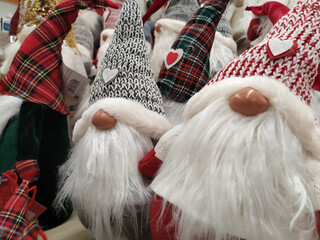 Christmas decorations displayed in a shop