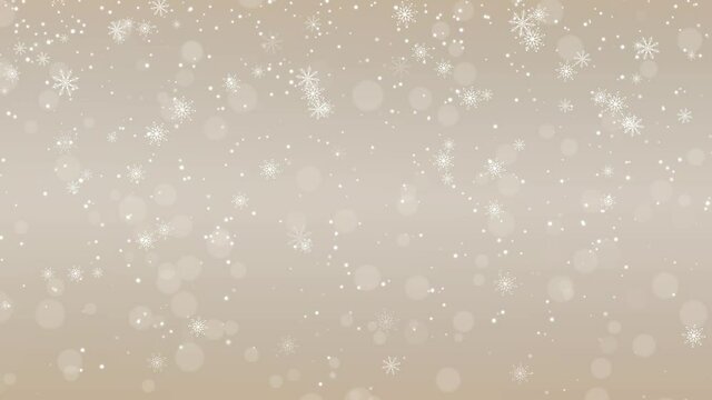 merry christmas and new year bokeh animation footage,gold gradient ,snow flakes and snow balls,Winter season blank rose gold background